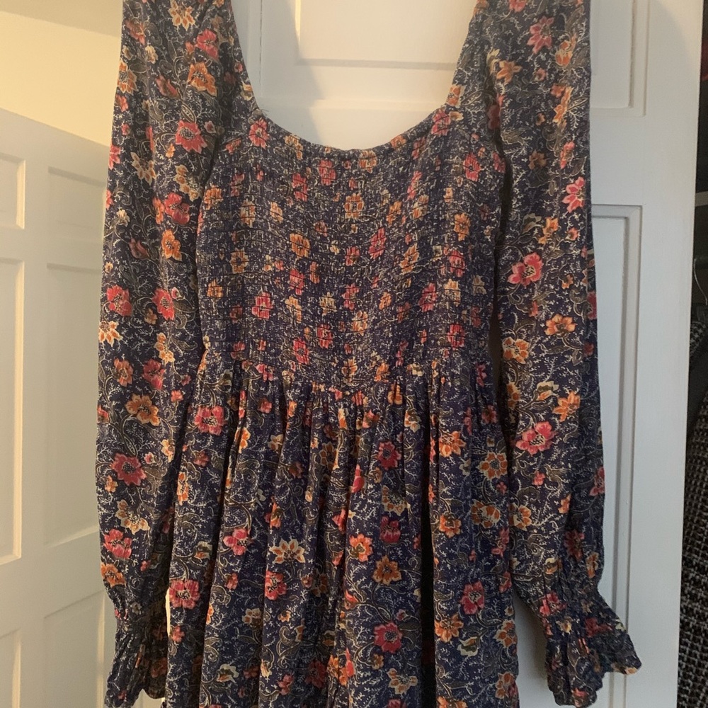 Cute floral long-sleeved romper